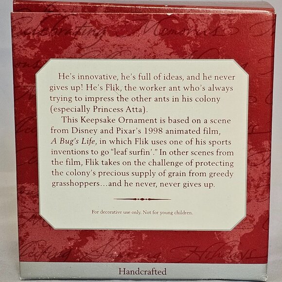 Hallmark Keepsake Flik Ornament - A Bug's Life NIB, Vintage, Retired - Picture 5 of 5